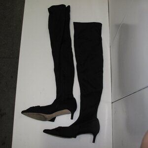 Black Over‑the‑Knee Stretch Boots – Pointed Toe – Size 7.5
